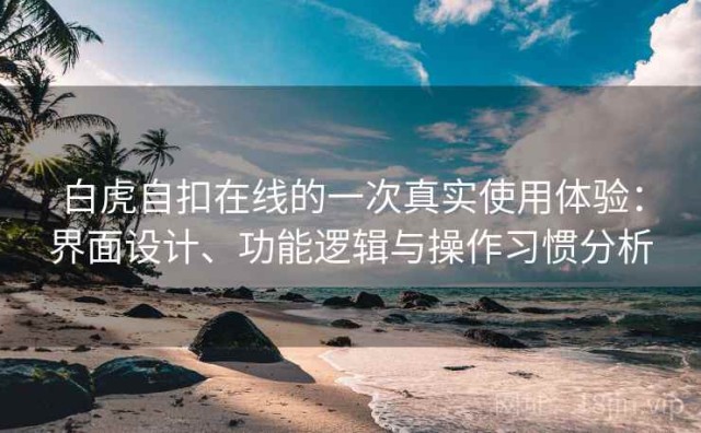 白虎自扣在线的一次真实使用体验：界面设计、功能逻辑与操作习惯分析