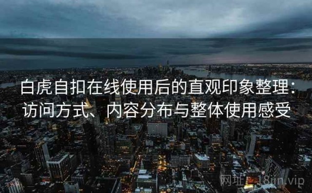 白虎自扣在线使用后的直观印象整理：访问方式、内容分布与整体使用感受