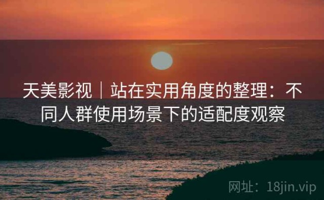 天美影视｜站在实用角度的整理：不同人群使用场景下的适配度观察