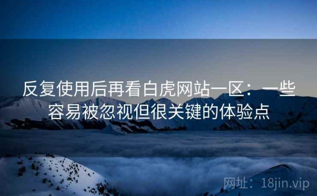 反复使用后再看白虎网站一区：一些容易被忽视但很关键的体验点