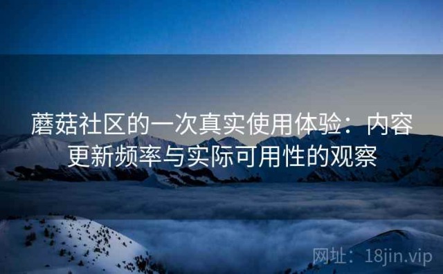蘑菇社区的一次真实使用体验：内容更新频率与实际可用性的观察