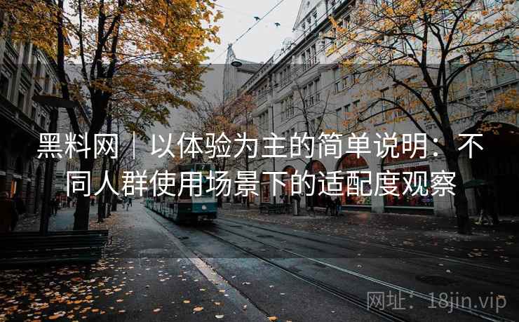 黑料网｜以体验为主的简单说明：不同人群使用场景下的适配度观察