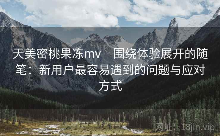 天美密桃果冻mv｜围绕体验展开的随笔：新用户最容易遇到的问题与应对方式