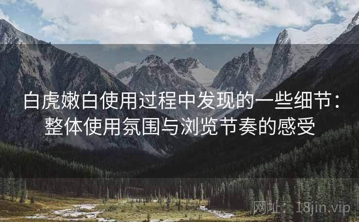 白虎嫩白使用过程中发现的一些细节:整体使用氛围与浏览节奏的感受 白虎嫩白使用过程中发现的一些细节:整体使用氛围与浏览节奏的感受