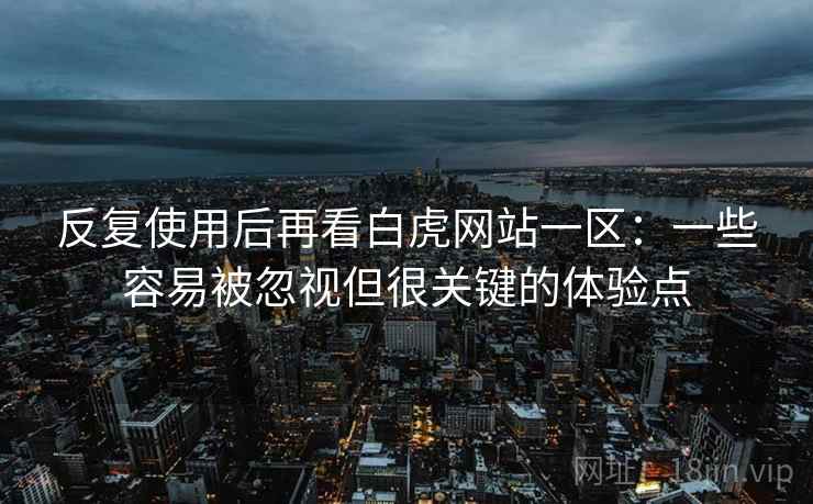 反复使用后再看白虎网站一区:一些容易被忽视但很关键的体验点 反复使用后再看白虎网站一区:一些容易被忽视但很关键的体验点